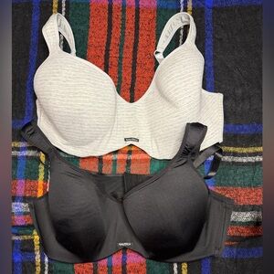 Nautica Black and Light Gray Seamless Underwire T-Shirt Bras